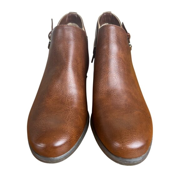 Naturalizer Soul Brown Faux Leather Ankle Boots With Zipper & Buckle Women 8 - Picture 11 of 14